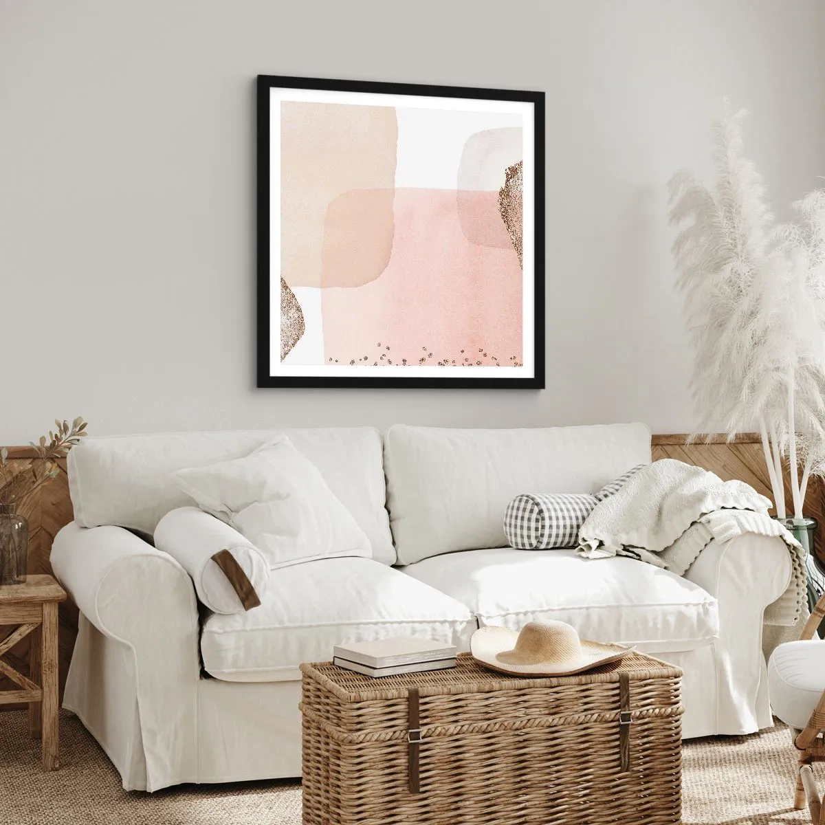 Poster in einem schwarzem Rahmen - Ein Blick durch die Farbe - 60x60 cm