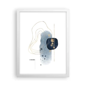 Poster in einem weißen Rahmen - Blau-goldene Fantasie - 30x40 cm