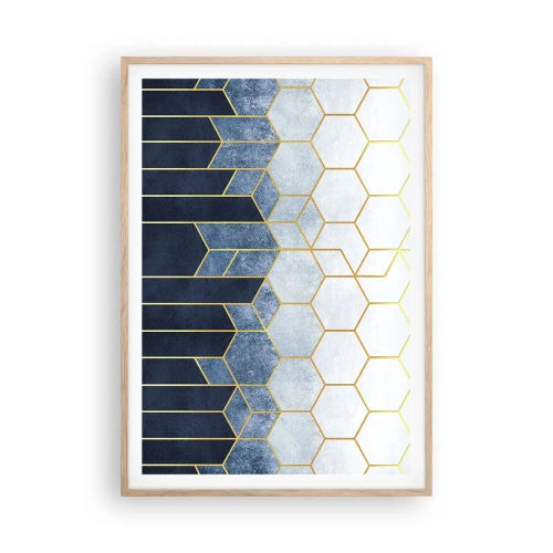 Poster in einem Rahmen aus heller Eiche - Komposition im synkopischen Rhythmus - 70x100 cm