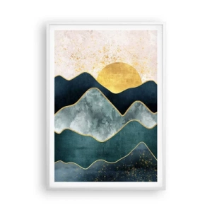 Poster in einem weißen Rahmen - Hinter den sieben Bergen - 70x100 cm