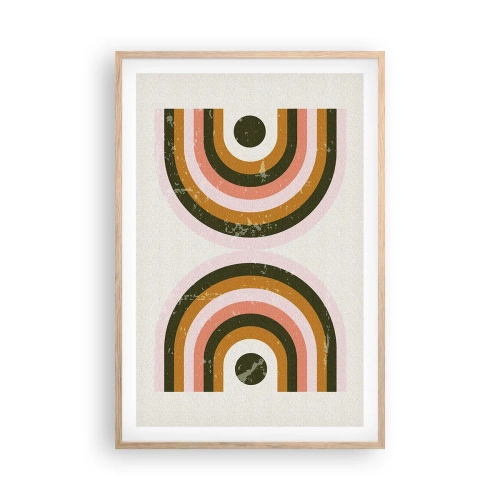 Poster in einem Rahmen aus heller Eiche - Zwillingsabstraktion - 61x91 cm