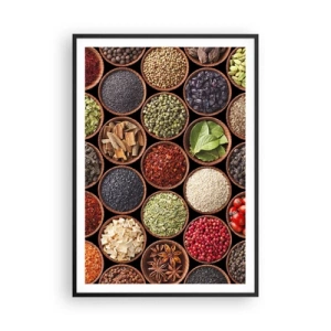 Poster in einem schwarzem Rahmen - Alle Aromen der Welt - 70x100 cm