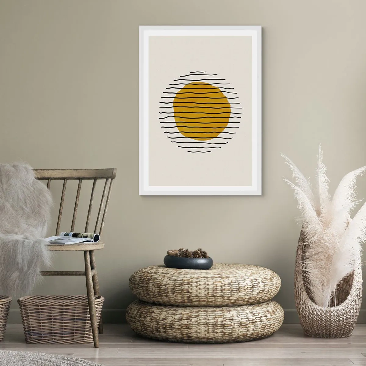 Poster in einem weißen Rahmen - Abstraktion, die vor Hitze zittert - 30x40 cm