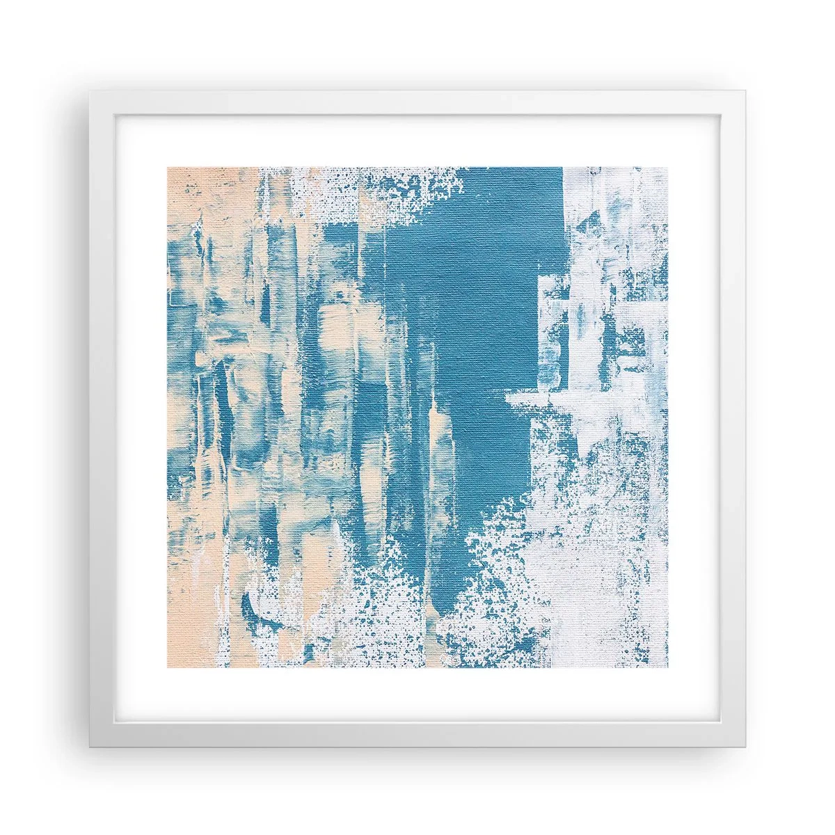 Poster in einem weißen Rahmen - Durch einen Eiszapfen - 40x40 cm