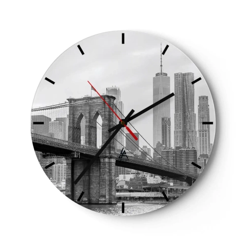 Wanduhr - Glasuhr - New Yorker Atmosphäre - 40x40 cm