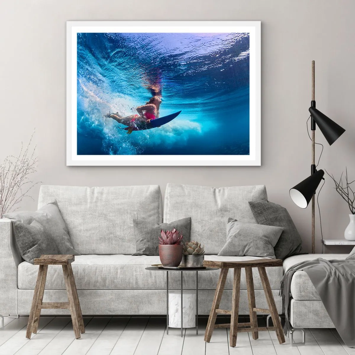 Poster in einem weißen Rahmen - Tiefe der Freude - 40x30 cm