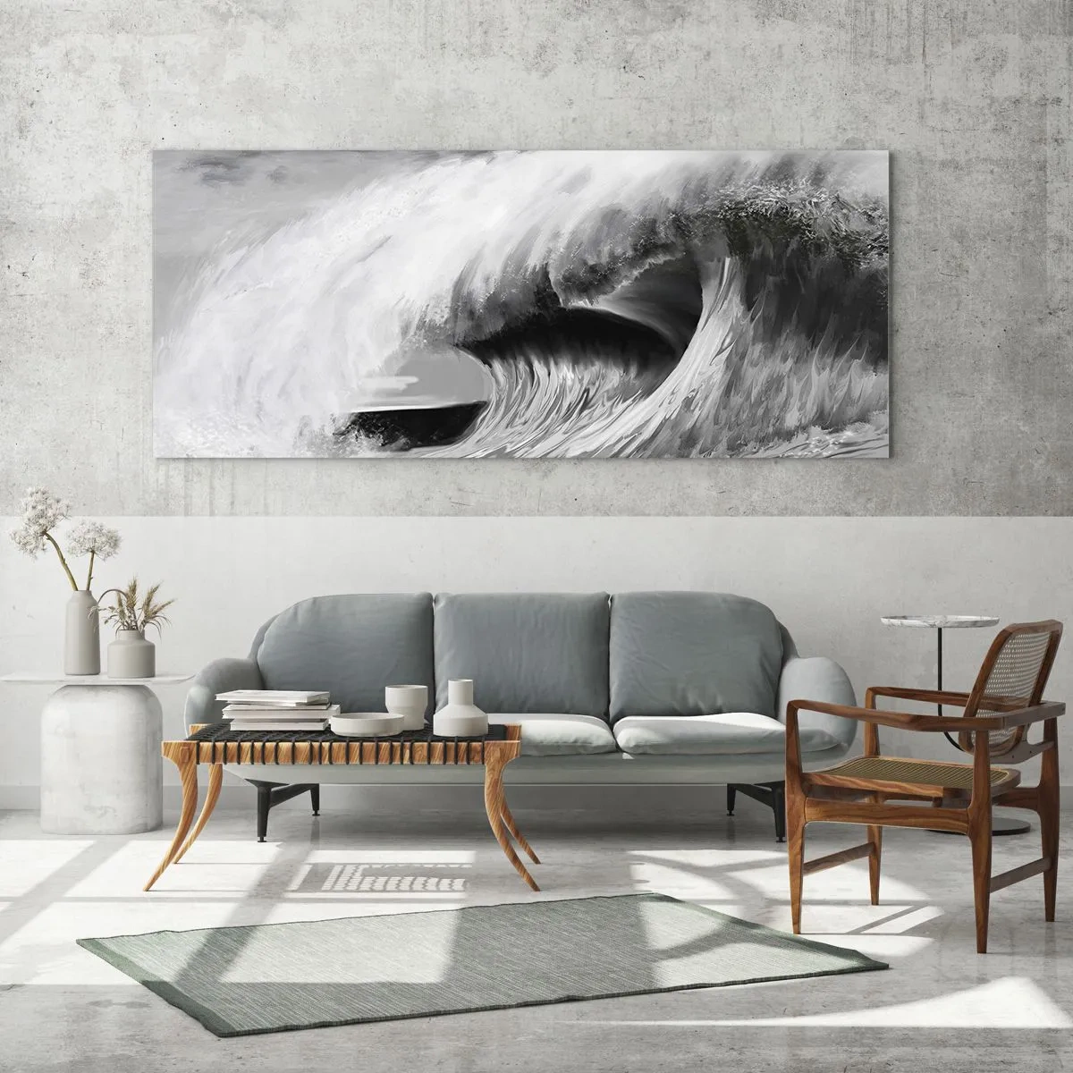 Glasbild - Bild auf glas - Wut des Ozeans - 100x40 cm