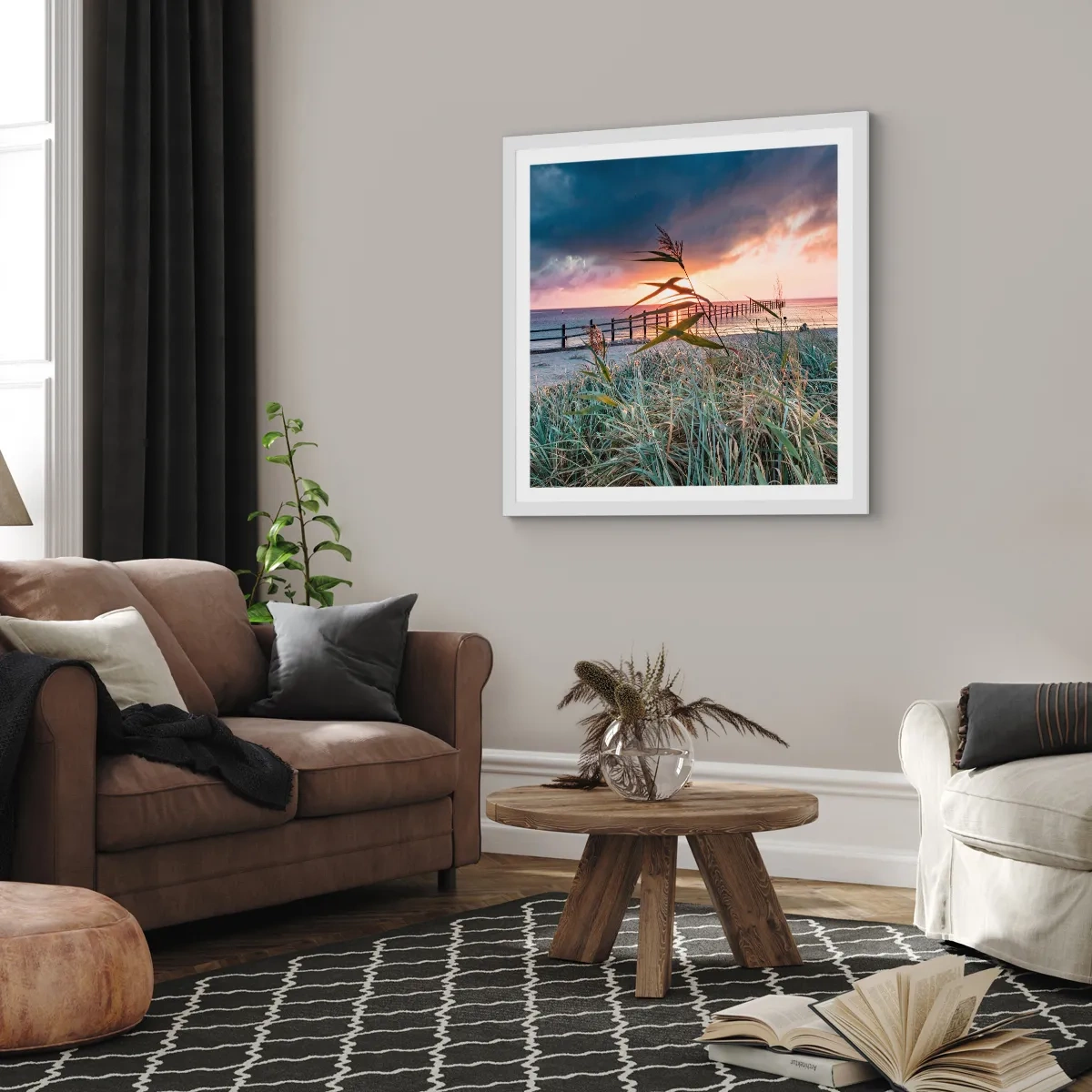 Poster in einem weißen Rahmen - Es vergeht nicht mit dem Wind - 40x40 cm