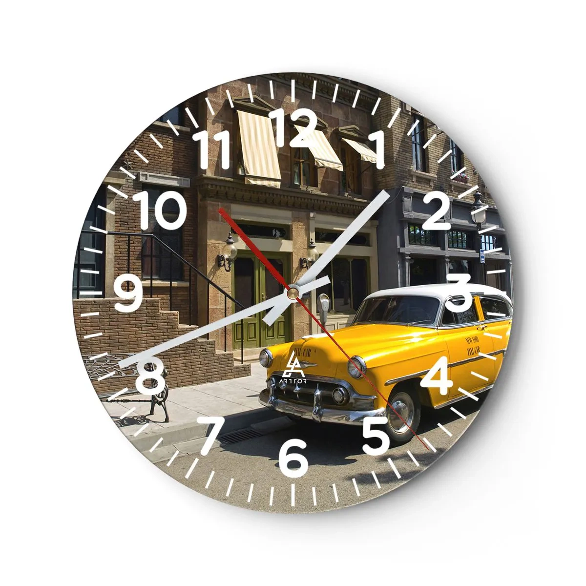 Wanduhr - Glasuhr - Vor langer Zeit in Amerika - 30x30 cm