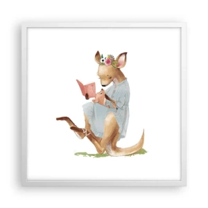 Poster in einem weißen Rahmen - Lies mir vor Mama - 50x50 cm