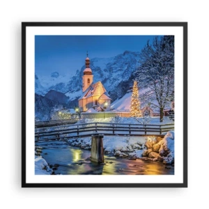 Poster in einem schwarzem Rahmen - Weihnachtsgeist - 60x60 cm