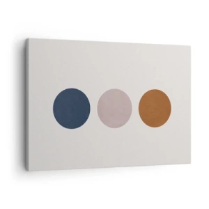 Bild auf Leinwand - Leinwandbild - Eine minimalistische Komposition mit drei farbigen Kreisen - 70x50cm - Ein Symbol für Exzellenz - Moderne Wanddekoration für Wohnzimmer und Schlafzimmer ARTTOR