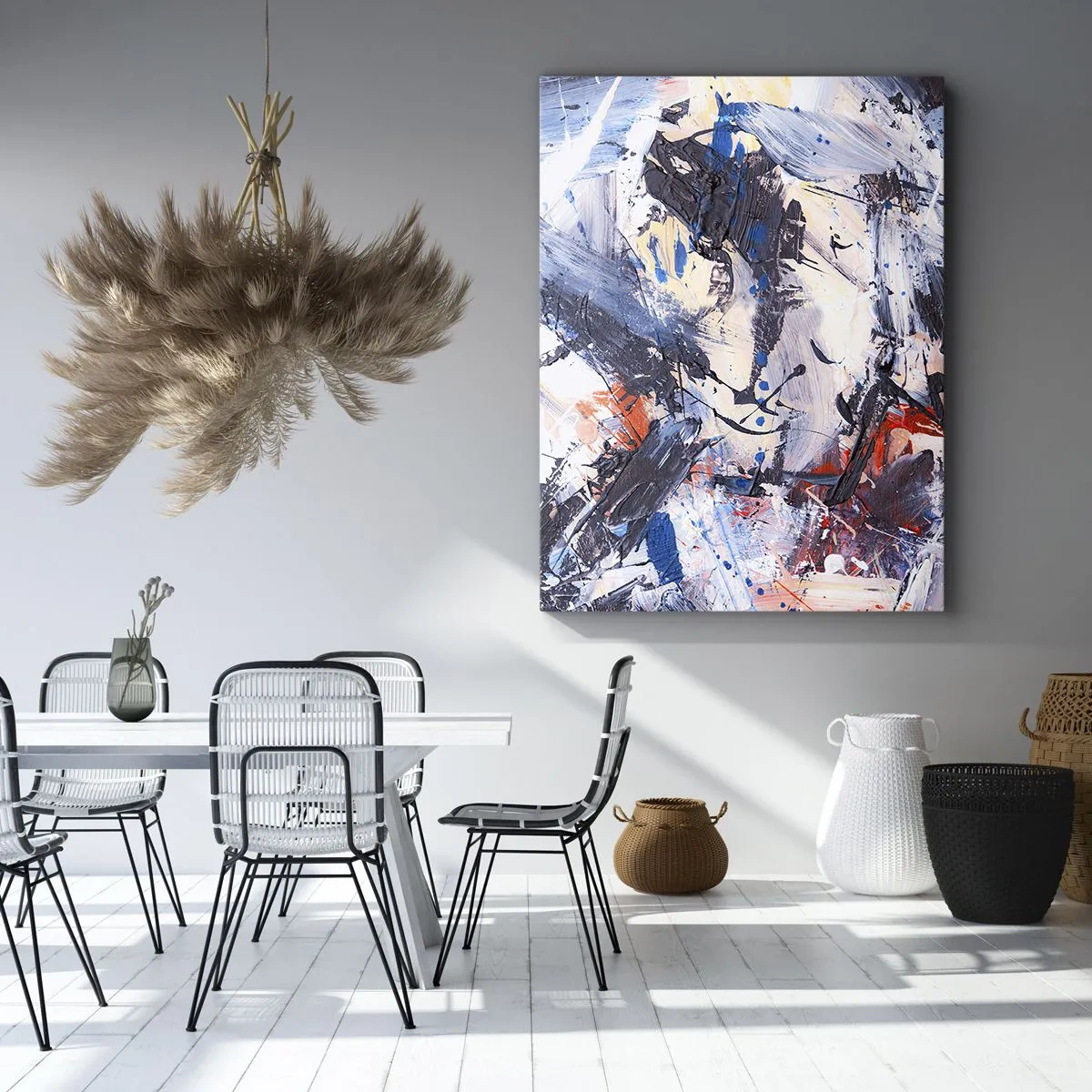 Bild auf Leinwand - Leinwandbild - Verrückter Tanz der Abstraktion - 65x120 cm