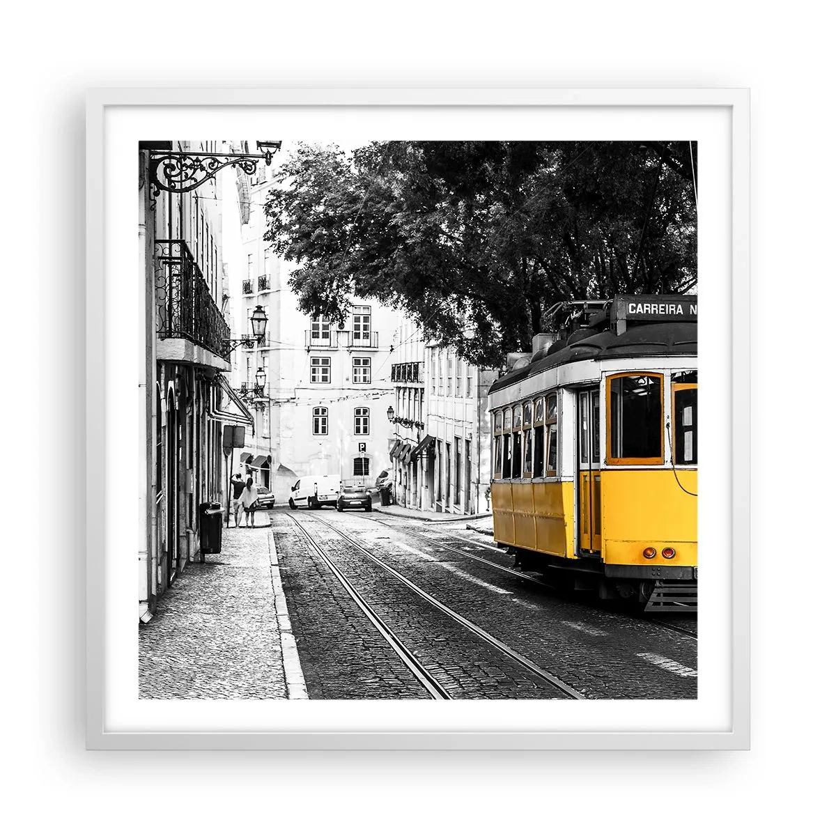 Poster in einem weißen Rahmen - Und Fado im Hintergrund - 60x60 cm