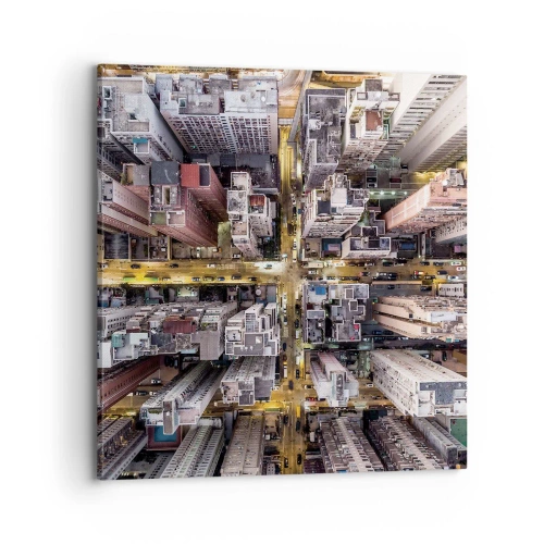 Bild auf Leinwand - Leinwandbild - Grüße aus Hongkong - 70x70 cm