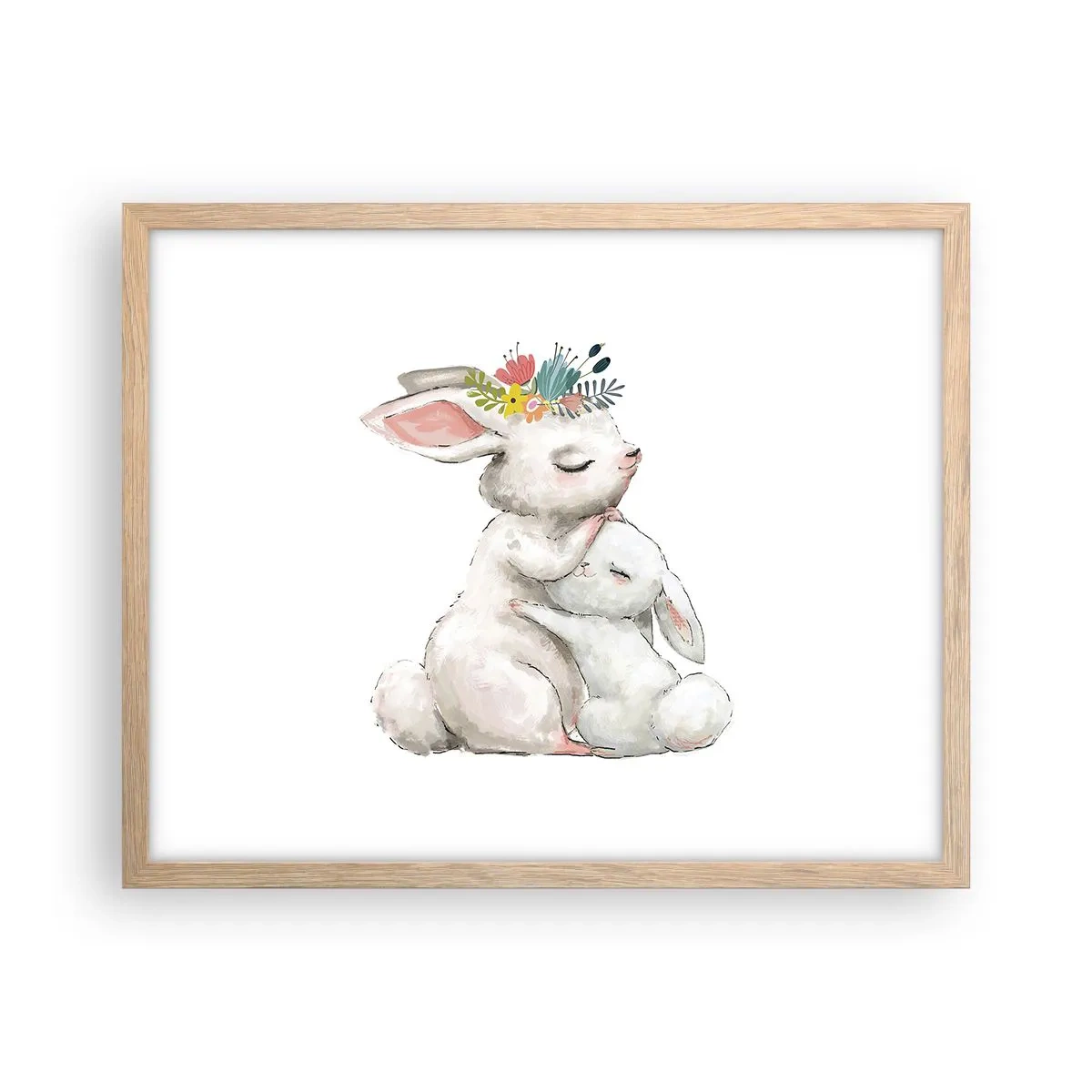 Poster in einem Rahmen aus heller Eiche - Bei Mama ist's am schönsten - 50x40 cm