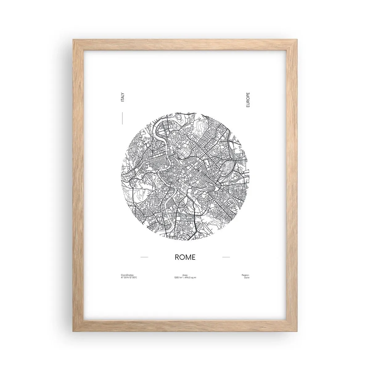 Poster in einem Rahmen aus heller Eiche - Anatomie von Rom - 30x40 cm