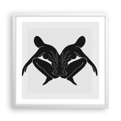 Poster in einem weißen Rahmen - Gemeinsame Seele - 50x50 cm