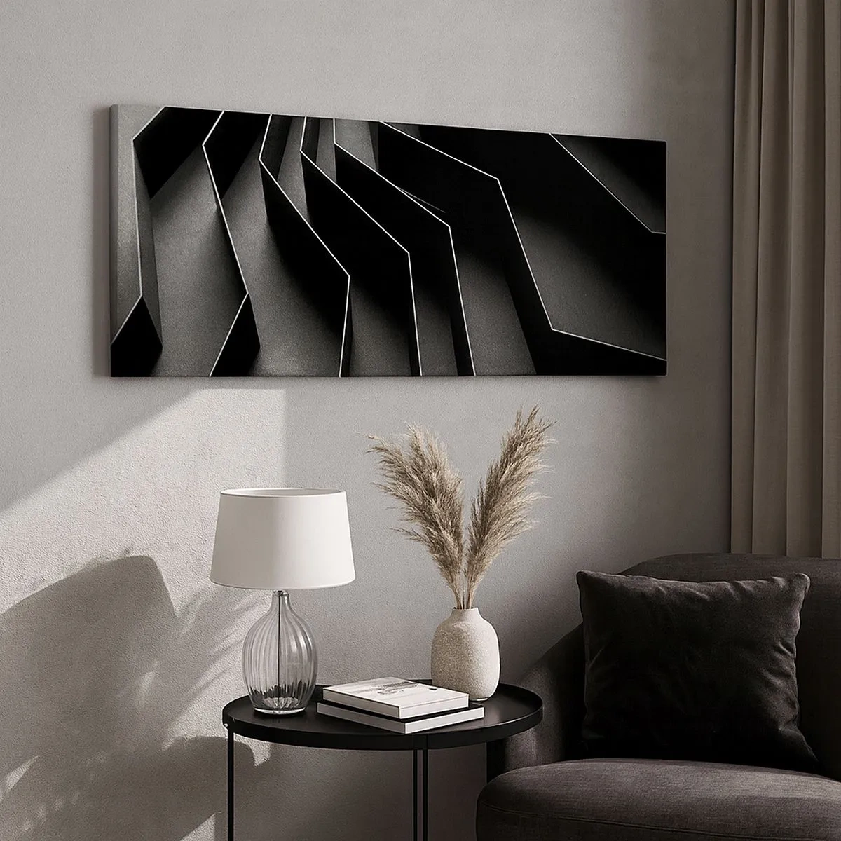 Bild auf Leinwand - Leinwandbild - Räumliche Ordnung - 100x40 cm