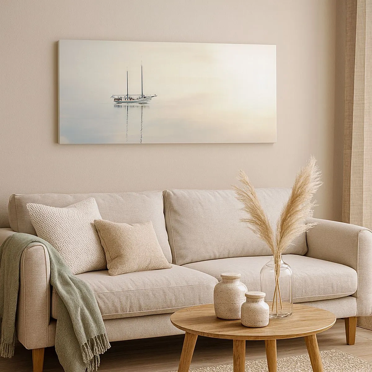 Bild auf Leinwand - Leinwandbild - Im Meer der Stille - 100x40 cm