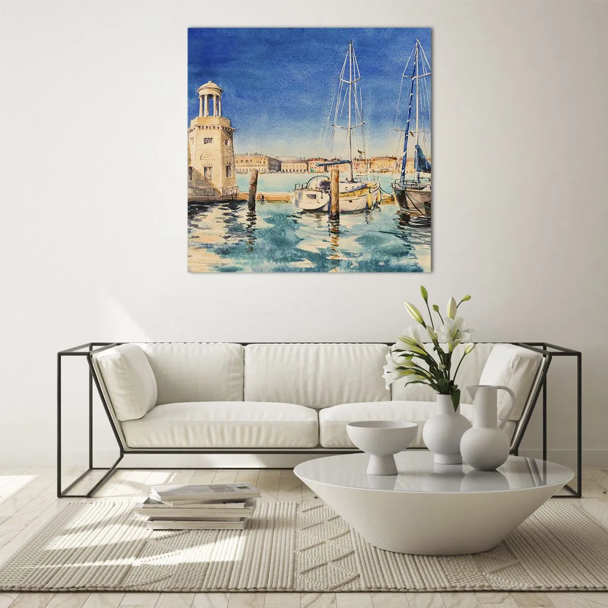 Glasbild - Bild auf glas - Sonnige Lagune - 60x60 cm