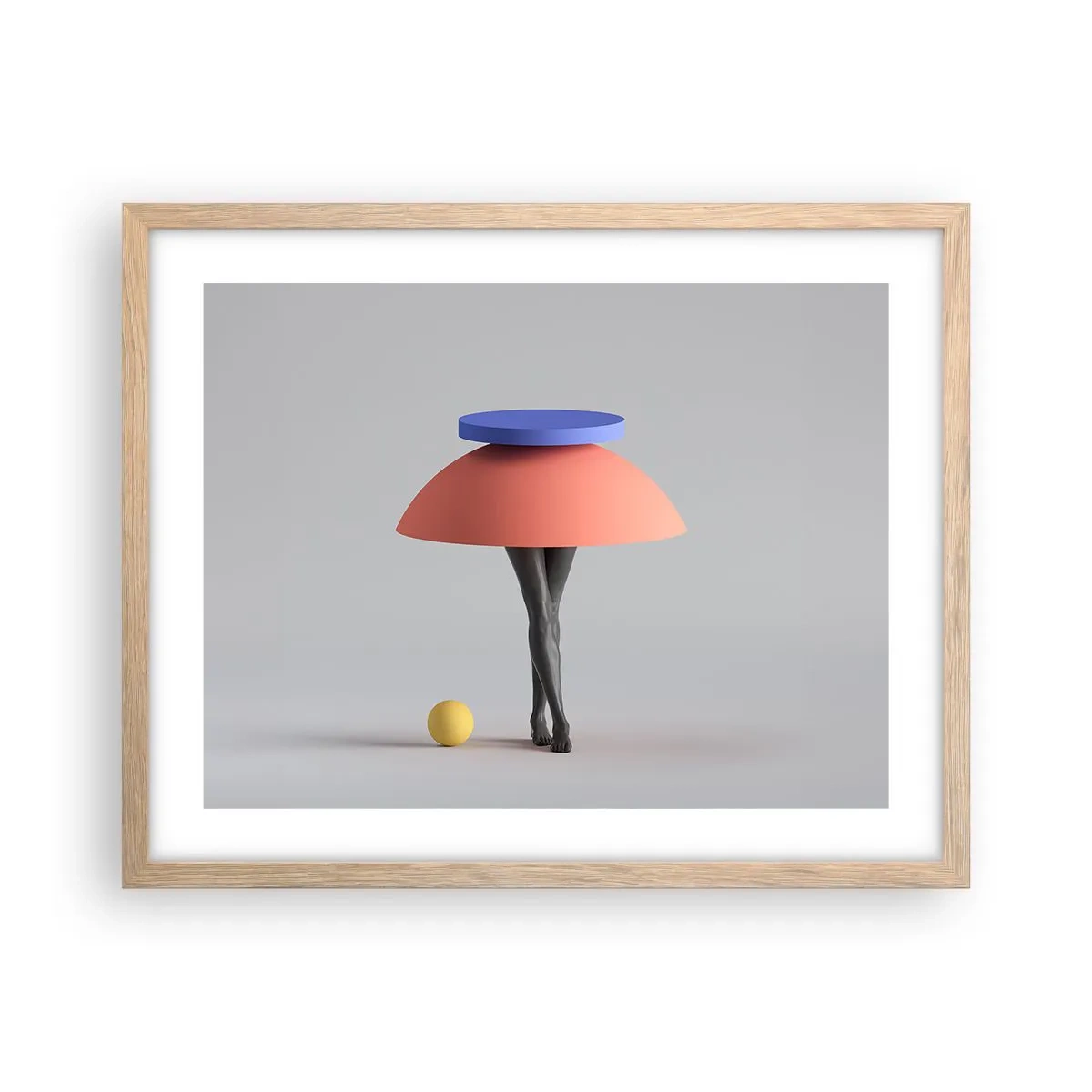 Poster in einem Rahmen aus heller Eiche - Surrealistische Komposition - 50x40 cm