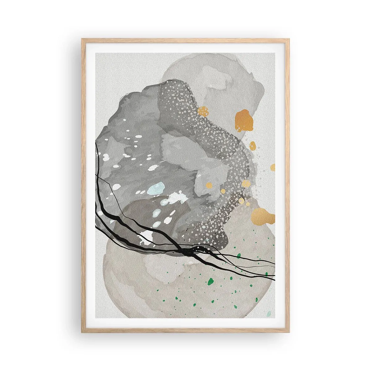 Poster in einem Rahmen aus heller Eiche - Organische Komposition - 70x100 cm
