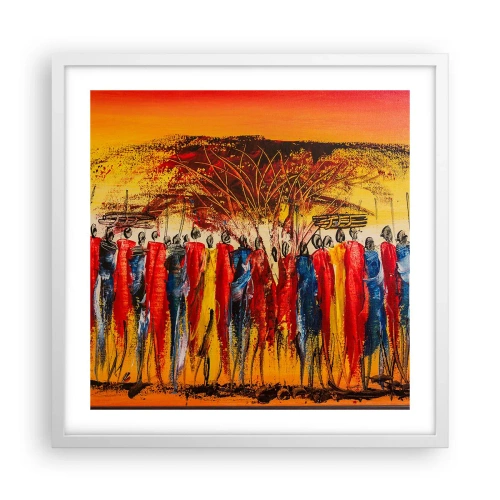 Poster in einem weißen Rahmen - Dort, dort, dort gehen sie - 50x50 cm