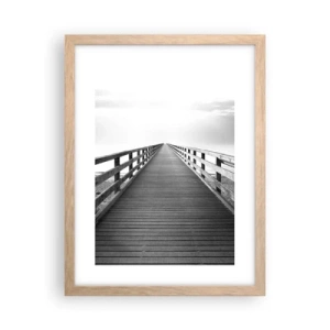 Poster in einem Rahmen aus heller Eiche - In die Ferne ... - 30x40 cm