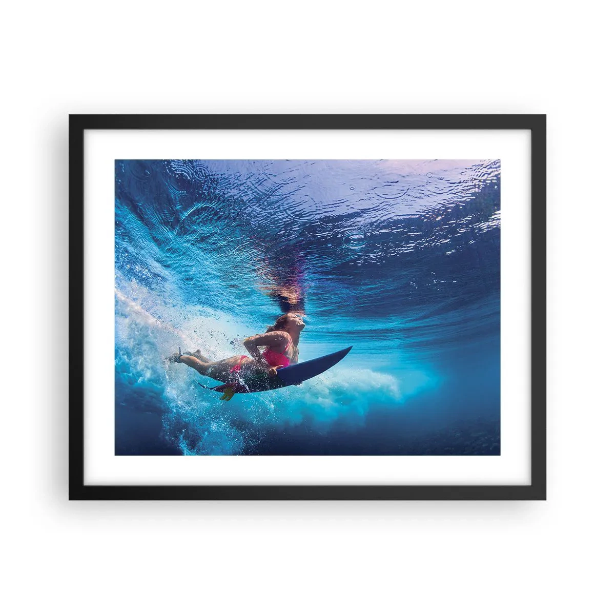 Poster in einem schwarzem Rahmen - Tiefe der Freude - 50x40 cm