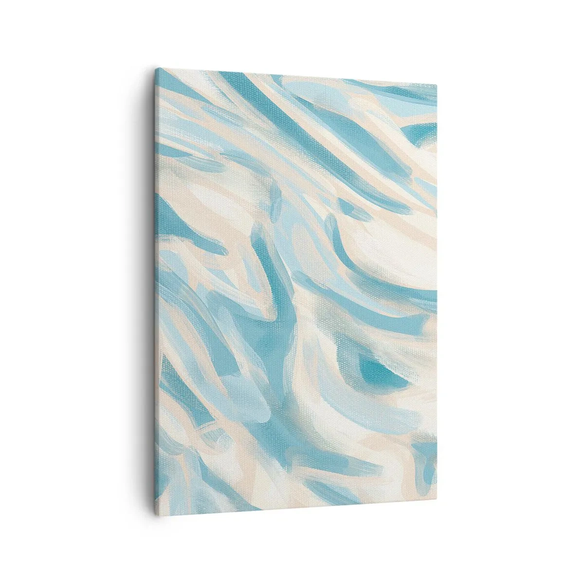 Bild auf Leinwand - Leinwandbild - Abstrakte blaue Streifen auf hellem Hintergrund - 50x70cm - Frühlingsbrisen - Moderne Wanddekoration für Wohnzimmer und Schlafzimmer ARTTOR