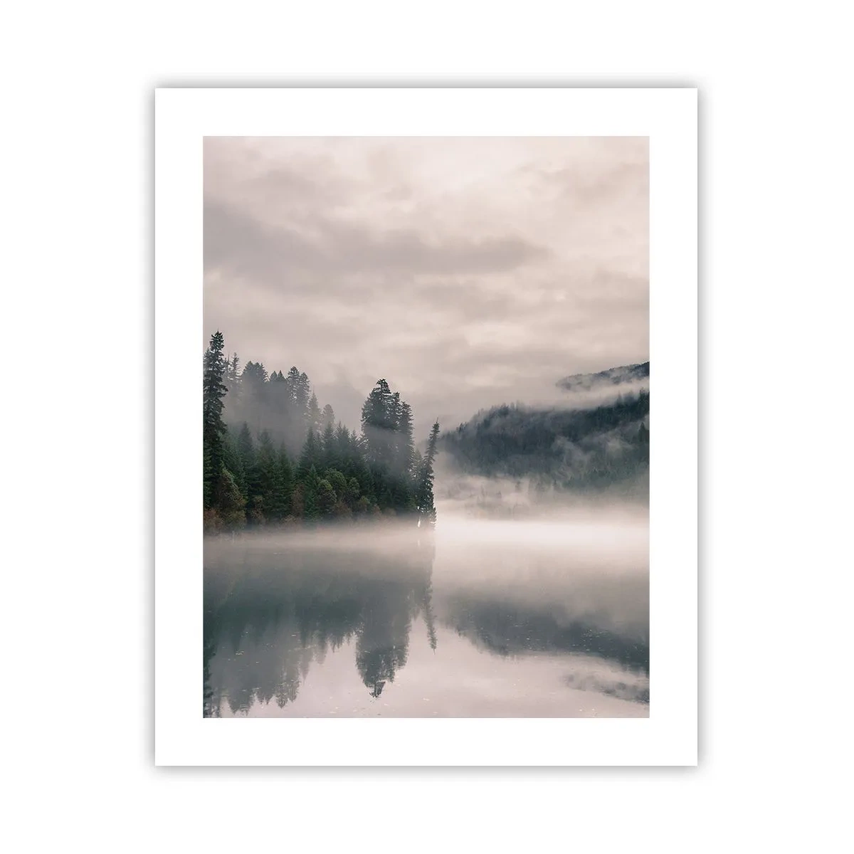 Poster - In Reflexion, im Nebel - 40x50 cm