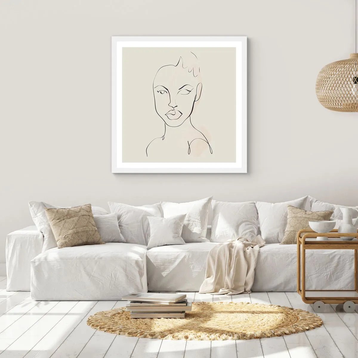 Poster in einem weißen Rahmen - Umriss der Sinnlichkeit - 40x40 cm