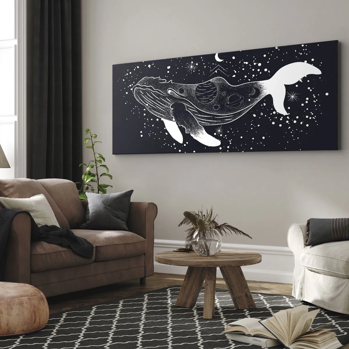 Bild auf Leinwand - Leinwandbild - Im Ozean des Universums - 90x30 cm
