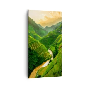 Bild auf Leinwand - Leinwandbild - Vietnamesisches Tal - 55x100 cm