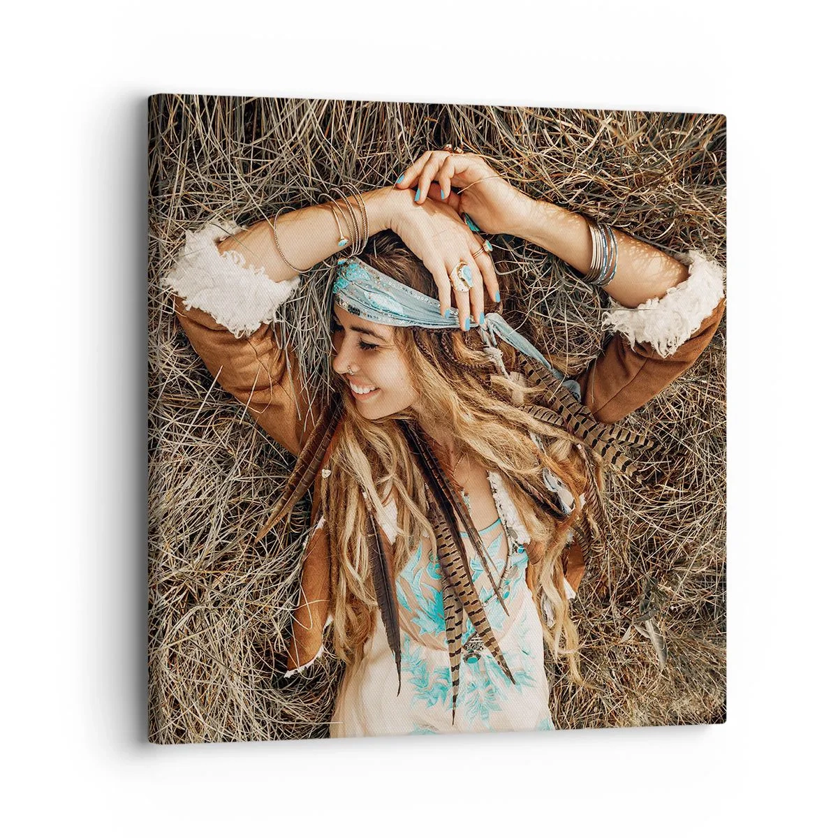 Bild auf Leinwand - Leinwandbild - Auf dem Weg in den Sommer der Liebe - 30x30 cm