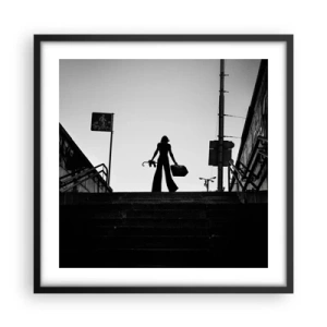 Poster in einem schwarzem Rahmen - Städtisches Wandern - 50x50 cm