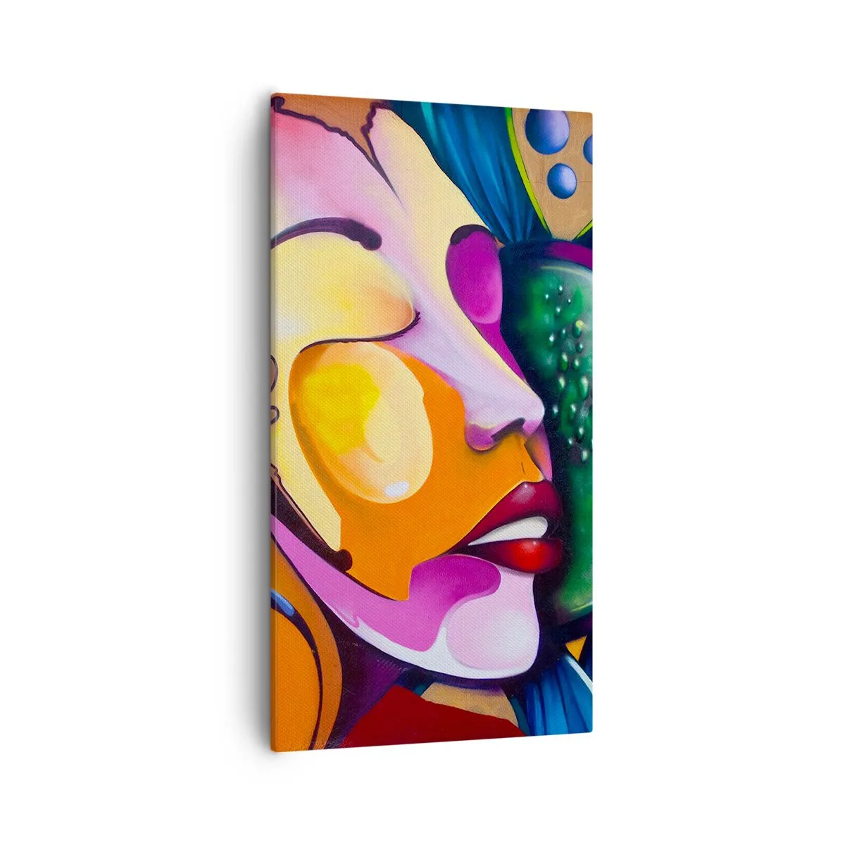 Bild auf Leinwand - Leinwandbild - Mit Farbe berühren - 55x100 cm