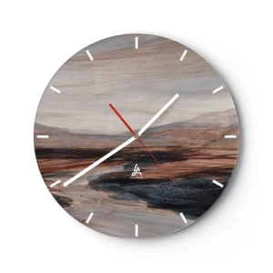 Wanduhr - Glasuhr - Ruhiges Tal - 40x40 cm