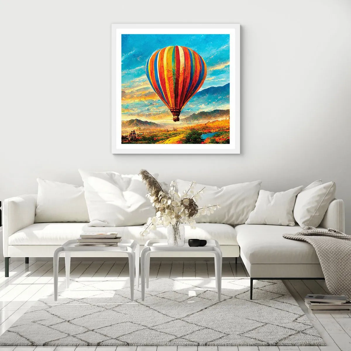 Poster in einem weißen Rahmen - In der Stille sieht man mehr - 50x50 cm