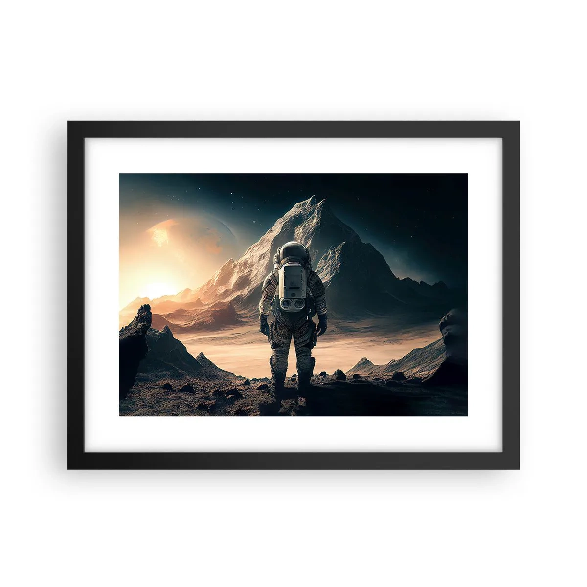 Poster in einem schwarzem Rahmen - Neue Herausforderung - 40x30 cm