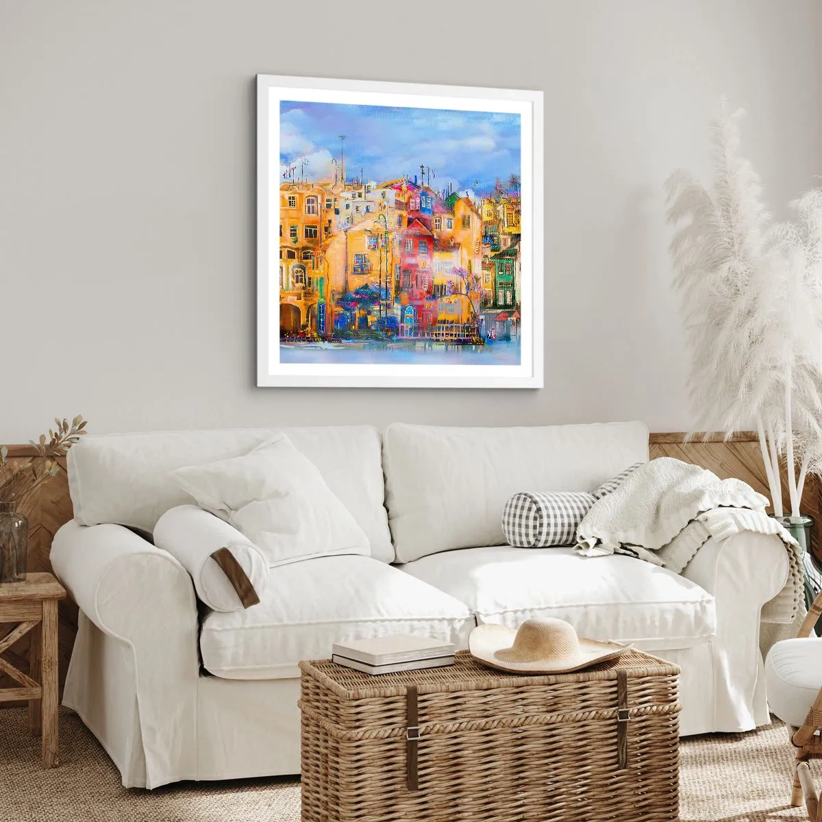 Poster in einem weißen Rahmen - Wir sind zusammen - 60x60 cm