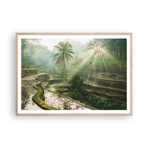 Poster in einem Rahmen aus heller Eiche - In der Sonne aufwachsen - 100x70 cm