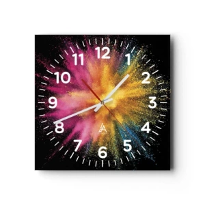 Wanduhr - Glasuhr - Die Geburt der Farben - 40x40 cm