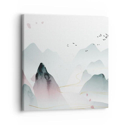 Bild auf Leinwand - Leinwandbild - Über die Gipfel - 30x30 cm