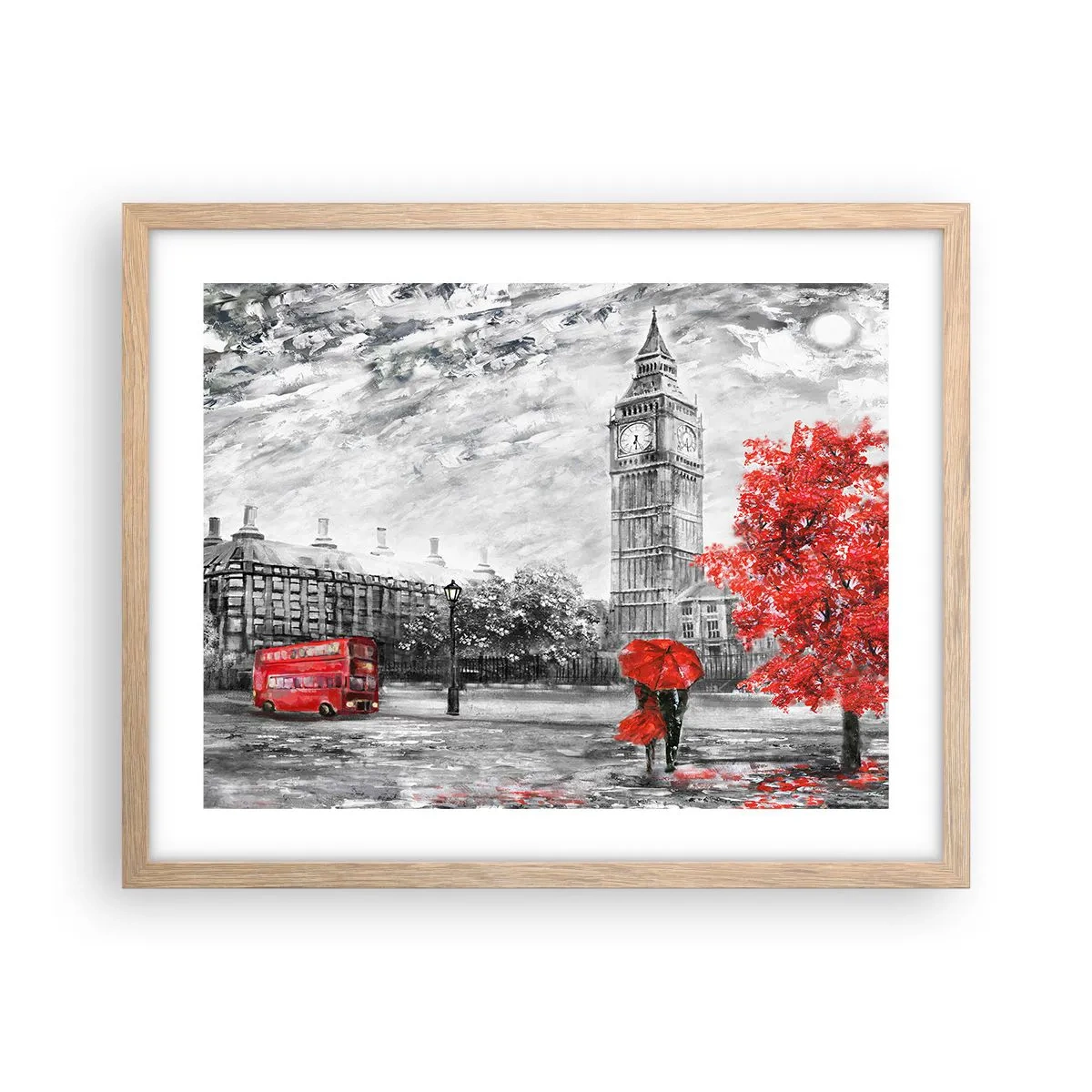 Poster in einem Rahmen aus heller Eiche - Ein aufregender Tag - 50x40 cm