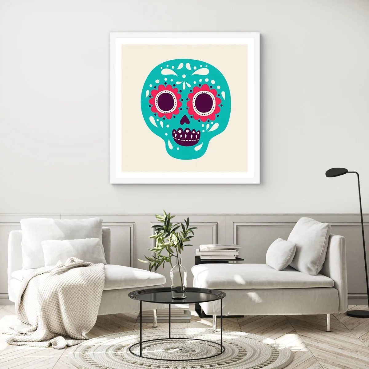 Poster in einem weißen Rahmen - Das Leben – Spaß bis zum Tod - 40x40 cm