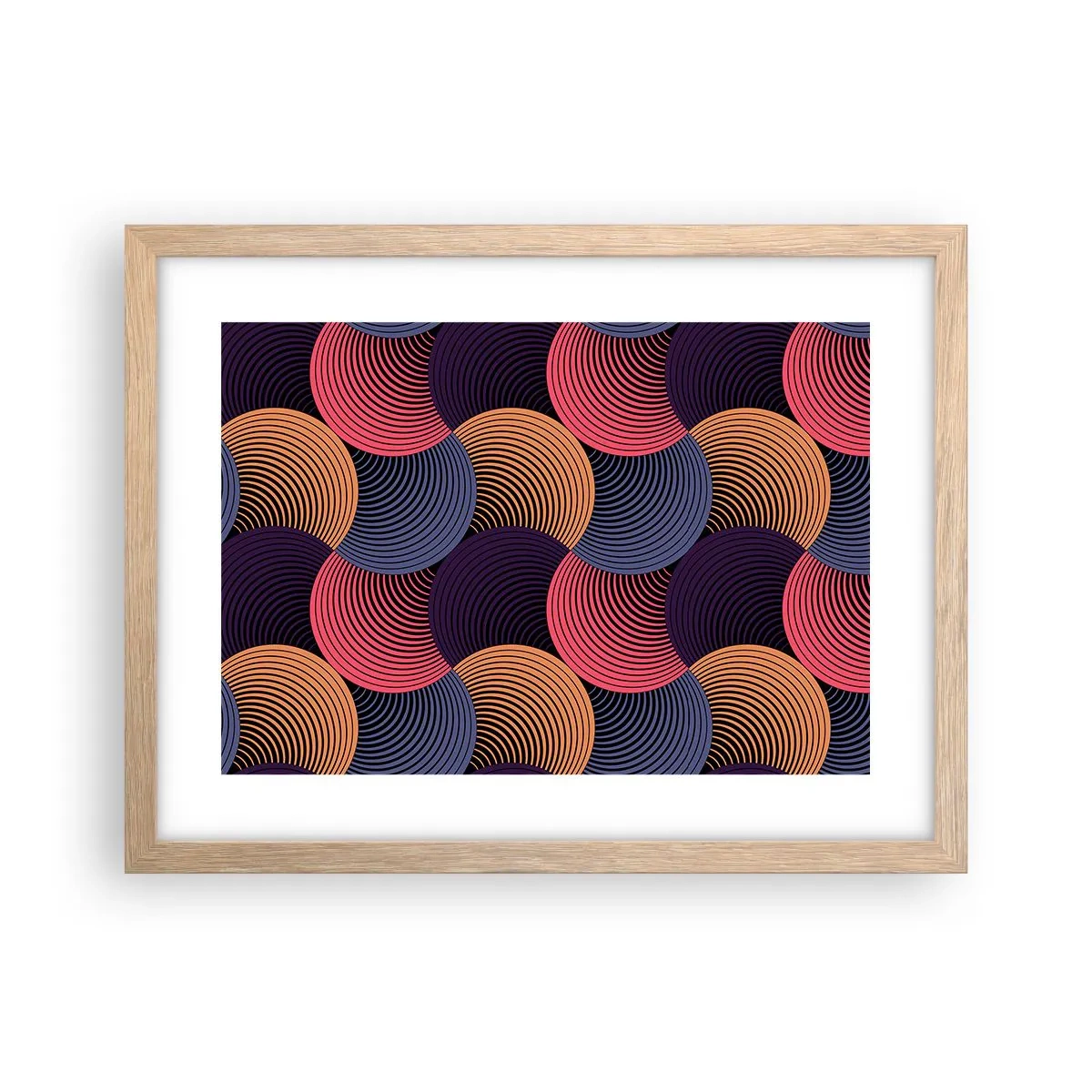 Poster in einem Rahmen aus heller Eiche - Im kreisenden Rhythmus - 40x30 cm