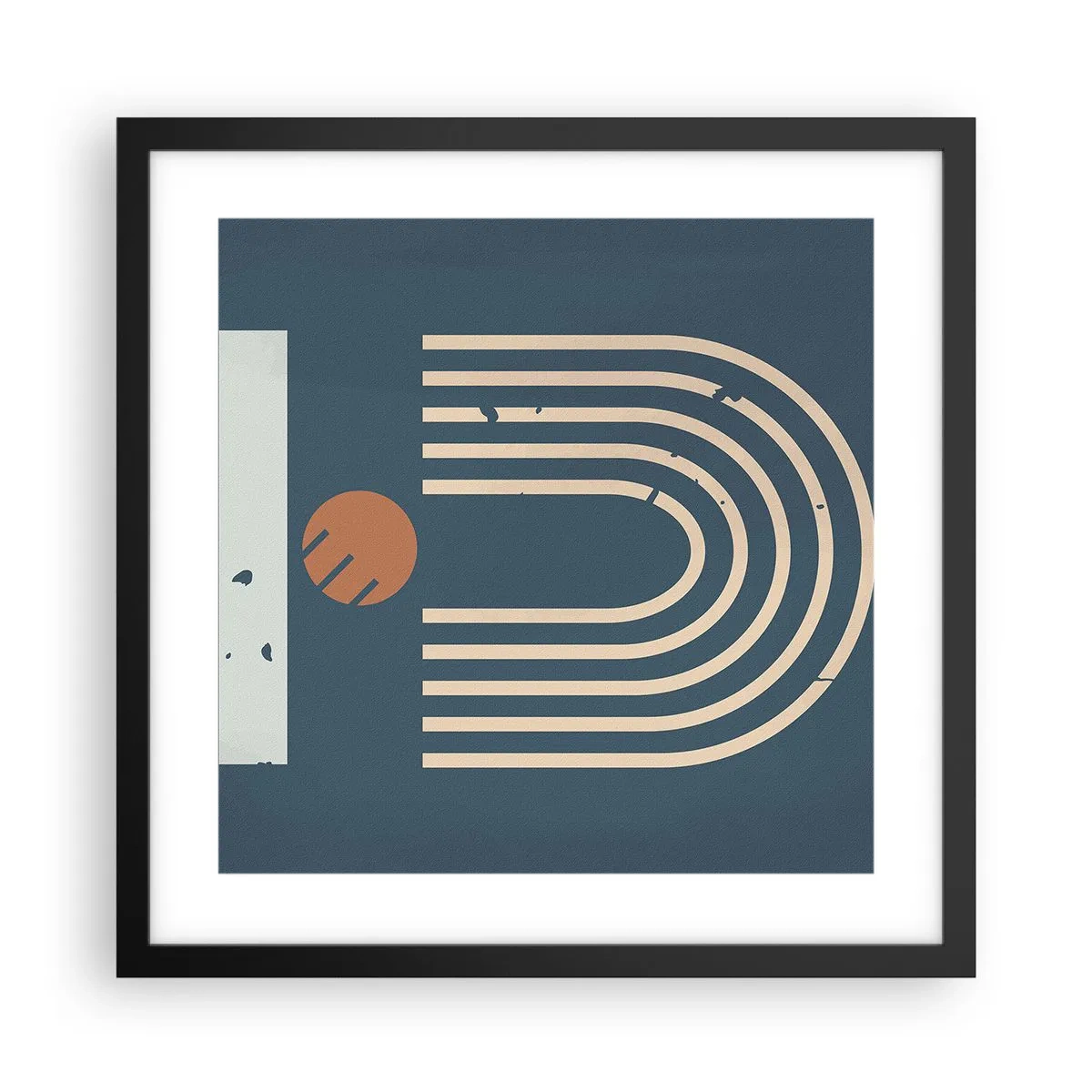 Poster in einem schwarzem Rahmen - Geometrie auf dem Granatapfel - 40x40 cm