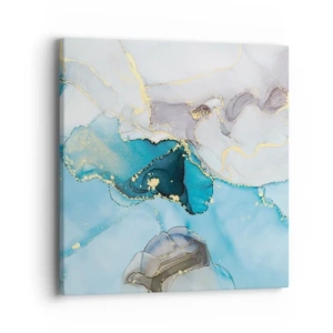 Bild auf Leinwand - Leinwandbild - Eine Studie über das Zusammentreffen von Grau und Türkis - 40x40 cm